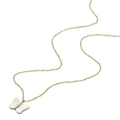 Sutton Radiant Wings White Mother-of-Pearl Butterfly Chain Necklace Sutton Radiant Wings White Mother-of-Pearl Butterfly Chain Necklace
