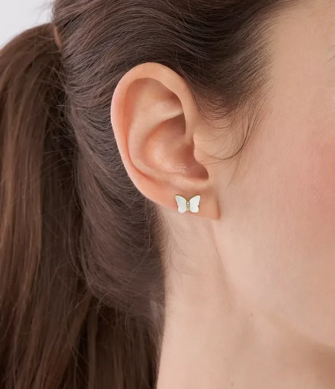 Sutton Radiant Wings White Mother-of-Pearl Stud Butterfly Earrings Sutton Radiant Wings White Mother-of-Pearl Stud Butterfly Earrings