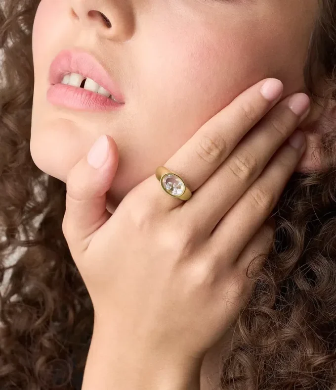 Sutton Shaky Glitz Gold-Tone Stainless Steel Moon and Star Signet Ring Sutton Shaky Glitz Gold-Tone Stainless Steel Moon and Star Signet Ring