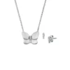 Sutton Stainless Steel Butterfly Necklace and Earrings Gift Set