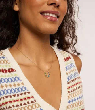 Sutton The Good Luck Collection Gold-Tone Stainless Steel Horseshoe Pendant Necklace