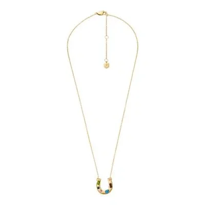 Sutton The Good Luck Collection Gold-Tone Stainless Steel Horseshoe Pendant Necklace Sutton The Good Luck Collection Gold-Tone Stainless Steel Horseshoe Pendant Necklace