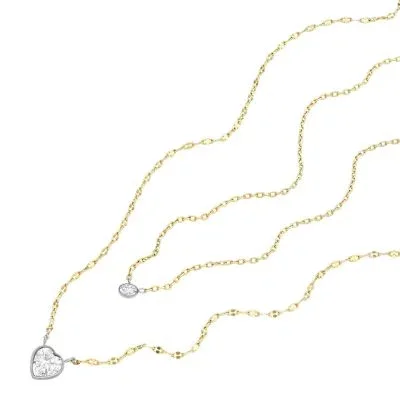 Sutton Tokens Of Affection Two-Tone Stainless Steel Chain Necklace Sutton Tokens Of Affection Two-Tone Stainless Steel Chain Necklace