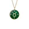 Taurus Sutton Zodiac Gold-Tone Stainless Steel Green Malachite Pendant Necklace Taurus Sutton Zodiac Gold-Tone Stainless Steel Green Malachite Pendant Necklace