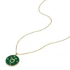 Taurus Sutton Zodiac Gold-Tone Stainless Steel Green Malachite Pendant Necklace Taurus Sutton Zodiac Gold-Tone Stainless Steel Green Malachite Pendant Necklace