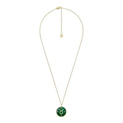 Taurus Sutton Zodiac Gold-Tone Stainless Steel Green Malachite Pendant Necklace Taurus Sutton Zodiac Gold-Tone Stainless Steel Green Malachite Pendant Necklace