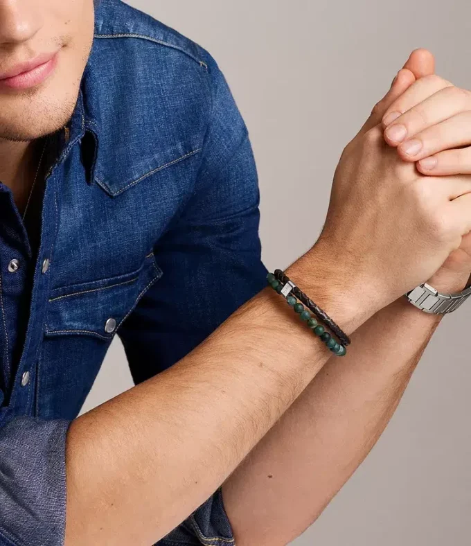 Townsman Beads Brown Leather Multi-Strand Bracelet Townsman Beads Brown Leather Multi-Strand Bracelet