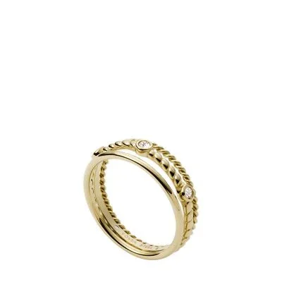 Val Vintage Heritage Gold-Tone Stainless Steel Prestack Ring Val Vintage Heritage Gold-Tone Stainless Steel Prestack Ring