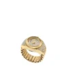 Watch Ring Two-Hand Gold-Tone Stainless Steel Watch Ring Two-Hand Gold-Tone Stainless Steel