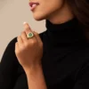 Watch Ring Two-Hand Gold-Tone Stainless Steel Watch Ring Two-Hand Gold-Tone Stainless Steel