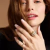 Watch Ring Two-Hand Gold-Tone Stainless Steel Watch Ring Two-Hand Gold-Tone Stainless Steel