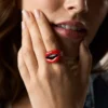 Watch Ring Two-Hand Gold-Tone Stainless Steel Watch Ring Two-Hand Gold-Tone Stainless Steel