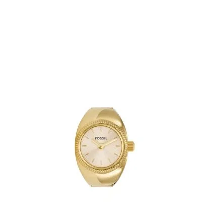 Watch Ring Two-Hand Gold-Tone Stainless Steel Watch Ring Two-Hand Gold-Tone Stainless Steel