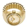 Watch Ring Two-Hand Gold-Tone Stainless Steel Watch Ring Two-Hand Gold-Tone Stainless Steel