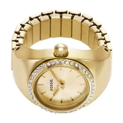 Watch Ring Two-Hand Gold-Tone Stainless Steel Watch Ring Two-Hand Gold-Tone Stainless Steel