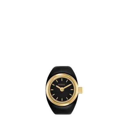 Watch Ring Two-Hand Gold-Tone Stainless Steel Watch Ring Two-Hand Gold-Tone Stainless Steel