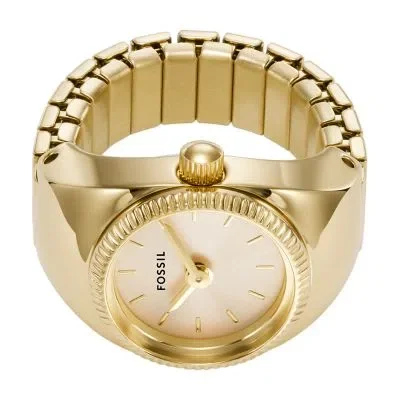 Watch Ring Two-Hand Gold-Tone Stainless Steel Watch Ring Two-Hand Gold-Tone Stainless Steel