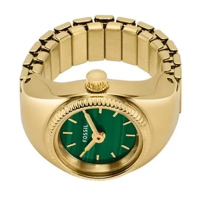 Watch Ring Two-Hand Gold-Tone Stainless Steel Watch Ring Two-Hand Gold-Tone Stainless Steel