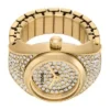 Watch Ring Two-Hand Gold-Tone Stainless Steel Watch Ring Two-Hand Gold-Tone Stainless Steel