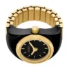 Watch Ring Two-Hand Gold-Tone Stainless Steel Watch Ring Two-Hand Gold-Tone Stainless Steel