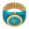 Watch Ring Two-Hand Gold-Tone Stainless Steel Watch Ring Two-Hand Gold-Tone Stainless Steel