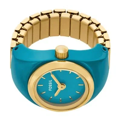 Watch Ring Two-Hand Gold-Tone Stainless Steel Watch Ring Two-Hand Gold-Tone Stainless Steel
