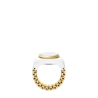 Watch Ring Two-Hand Gold-Tone Stainless Steel Watch Ring Two-Hand Gold-Tone Stainless Steel