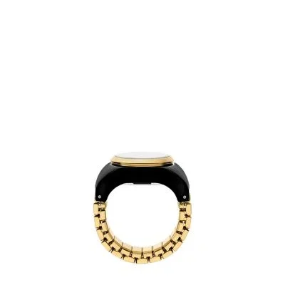 Watch Ring Two-Hand Gold-Tone Stainless Steel Watch Ring Two-Hand Gold-Tone Stainless Steel