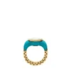 Watch Ring Two-Hand Gold-Tone Stainless Steel Watch Ring Two-Hand Gold-Tone Stainless Steel