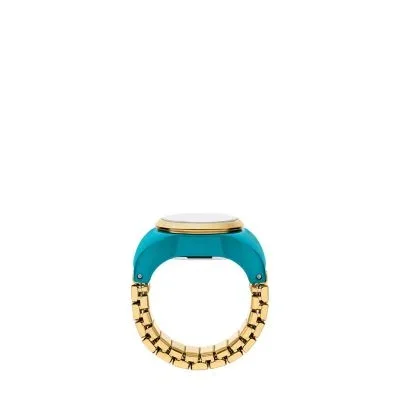Watch Ring Two-Hand Gold-Tone Stainless Steel Watch Ring Two-Hand Gold-Tone Stainless Steel