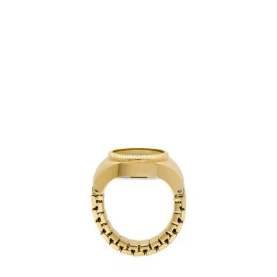 Watch Ring Two-Hand Gold-Tone Stainless Steel Watch Ring Two-Hand Gold-Tone Stainless Steel