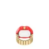 Watch Ring Two-Hand Gold-Tone Stainless Steel Watch Ring Two-Hand Gold-Tone Stainless Steel