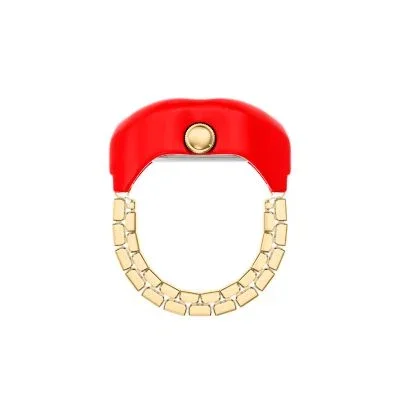 Watch Ring Two-Hand Gold-Tone Stainless Steel Watch Ring Two-Hand Gold-Tone Stainless Steel