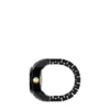 Watch Ring Two-Hand Pavé Black Stainless Steel Watch Watch Ring Two-Hand Pavé Black Stainless Steel Watch