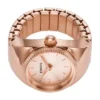 Watch Ring Two-Hand Rose Gold-Tone Stainless Steel Watch Ring Two-Hand Rose Gold-Tone Stainless Steel