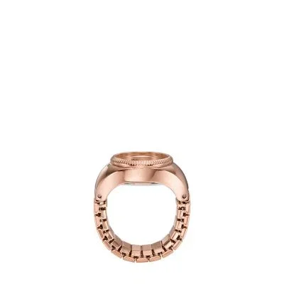 Watch Ring Two-Hand Rose Gold-Tone Stainless Steel Watch Ring Two-Hand Rose Gold-Tone Stainless Steel